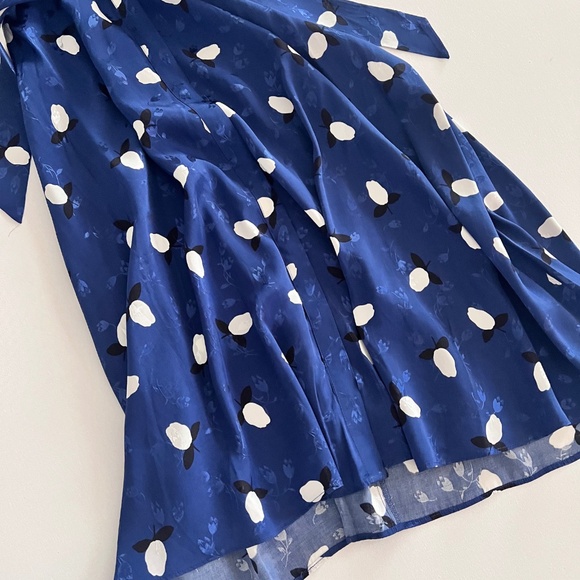 Lauren Ralph Lauren Floral Jacquard Midi Dress Blue/White Size 8 NWT #eventstyle - Picture 6 of 7